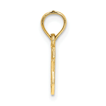 10K Mini Star Of David w/ Engraved Swirl Charm