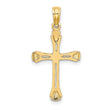 10K Polished Beveled Cut-out Cross Pendant