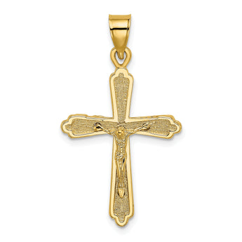 10K Textured Crucifix Charm