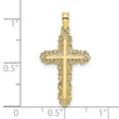 10K Cross w/ Filigree Lace Trim Charm