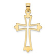 10K Polished and Cut-Out Cross Charm