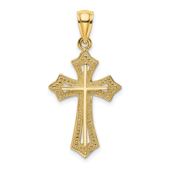 10K Beaded Cross Charm