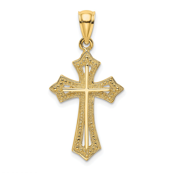 10K Beaded Cross Charm