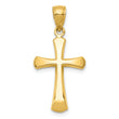10K Polished Beveled Cross w/ Round Tips Charm