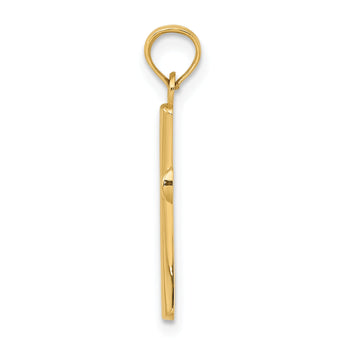 10K Polished Beveled Cross w/ Round Tips Charm