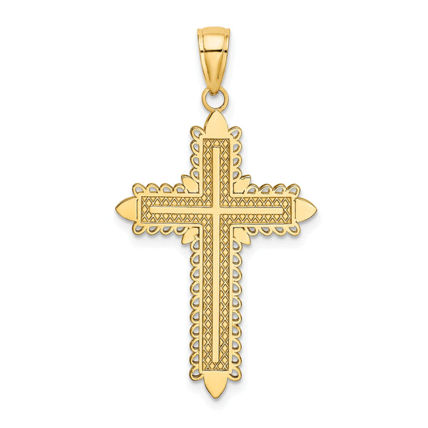10K w/ Lace Border Cross Charm