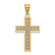 10K D/C Edge and Filigree Center Cross Charm