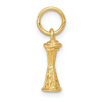 10k Solid Polished 3-D Space Needle Charm