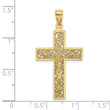 10K Textured Swirl Design Crucifix Charm
