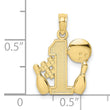10K #1 Bowling Ball and Two Pins Charm