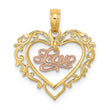 10K Two-Tone LOVE In Heart Charm
