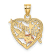 10K Two-tone w/White Rhodium #1 GRANDMA In Heart Charm