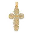 10K Two-Tone w/ Lace Trim Crucifix Charm