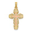 10K Two-Tone w/ Lace Trim Cross Charm