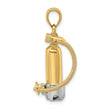 10K w/Rhodium 3-D Single Scuba Tank W/ Hose Charm