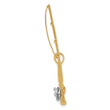10K w/Rhodium 3-D Fly Rod Fishing Pole Charm