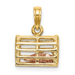 10K Two-tone 3D Lobster Trap W/Moveable Lobster Pendant