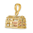 10K Two-tone 3D Lobster Trap W/Moveable Lobster Pendant