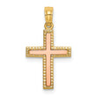 10k Two-tone Polished Cross Charm
