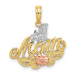 10k Two-tone w/White Rhodium #1 MOM w/ Flower Charm