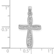 10K White Gold Filigree Cross Charm