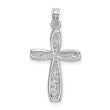10K White Gold Filigree Cross Charm