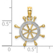 10K w/ Rhodium Ships Wheel Pendant