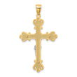 10k Two-Tone Engraved Crucifix Charm
