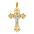10K Two-tone Cut-Out Crucifix Charm