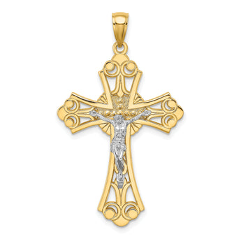 10K Two-tone Cut-Out Crucifix Charm