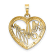 10k w/Rhodium Bead Trim #1 MOM In Heart Charm