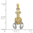 10K w/Rhodium 2-D Moveable Lobster Charm