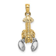 10K w/Rhodium 2-D Moveable Lobster Charm