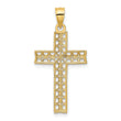 10K w/ Rhodium D/C Filigree Cross Pendant
