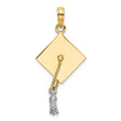 10k w/Rhodium 3-D Graduation Cap Moveable Tassle Charm