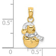 10K w/ Rhodium Snowman Pendant