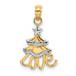 10K W/ Rhodium Christmas Tree Charm