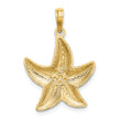 10K Rhodium D/C Small Starfish Charm