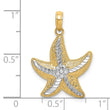 10K Rhodium D/C Small Starfish Charm
