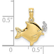 10k w/Rhodium 2-D Fish w/ Bubbles Charm