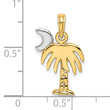10K W/ Rhodium Polished Charelston Palm Tree Charm