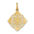 10K w/Rhodium and D/C Filigree Medallion Charm