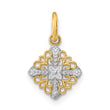 10K w/Rhodium Mini Cross Medallion Charm