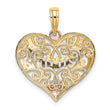 10K Two-tone w/White Rhodium GRANDMA Heart Charm