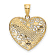 10K Two-tone w/White Rhodium GRANDMA Heart Charm