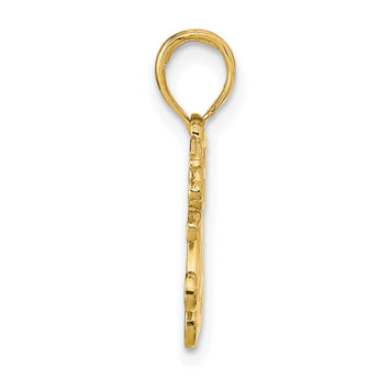 10K Polished MOM w/Heart and Angels Pendant