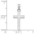 10k White Gold Polished Cross Pendant