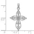 10K White Gold Beaded Cross Charm