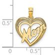 10K MOM Inside Heart Charm