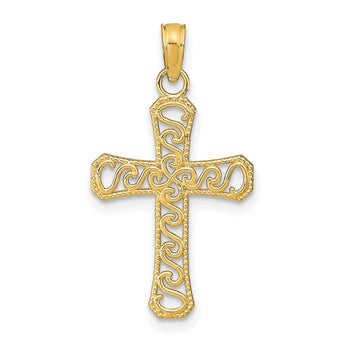 10k Fancy Cross Pendant